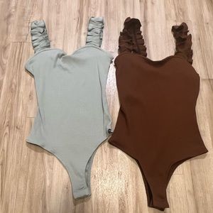 Women’s ribbed bodysuits, size M